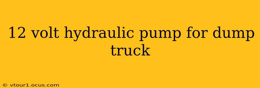 12 volt hydraulic pump for dump truck