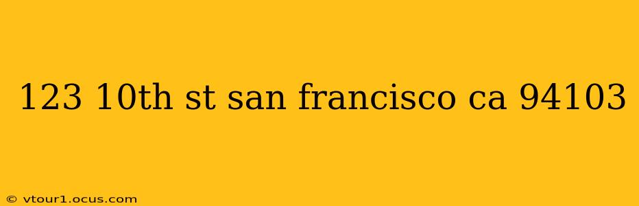 123 10th st san francisco ca 94103 123 10th st san francisco ca 94103
