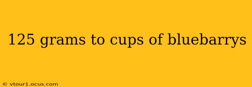 125 grams to cups of bluebarrys