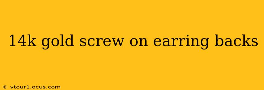 14k gold screw on earring backs