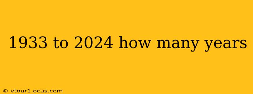 1933 to 2024 how many years