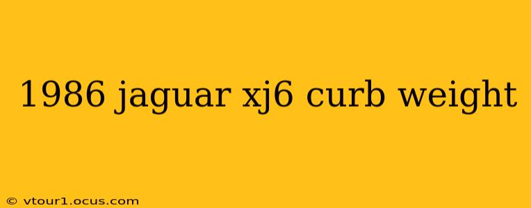 1986 jaguar xj6 curb weight