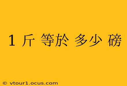 1 斤 等於 多少 磅