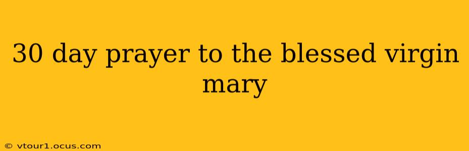 30 day prayer to the blessed virgin mary