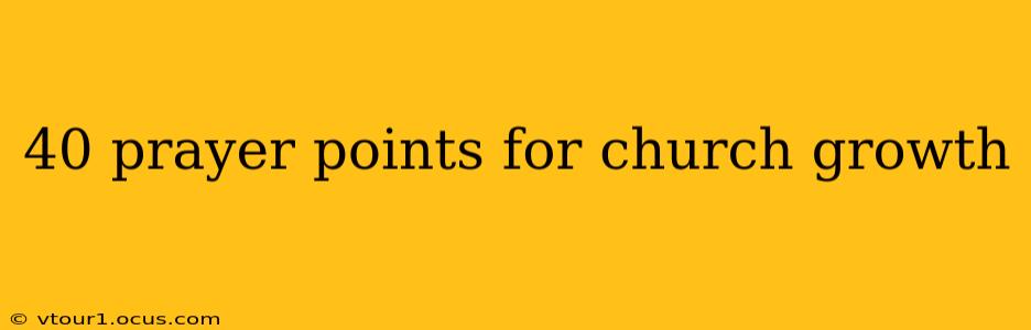 40 prayer points for church growth