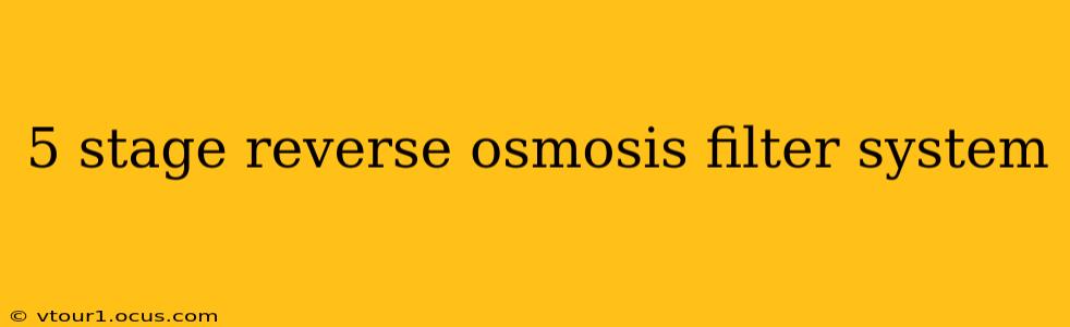 5 stage reverse osmosis filter system