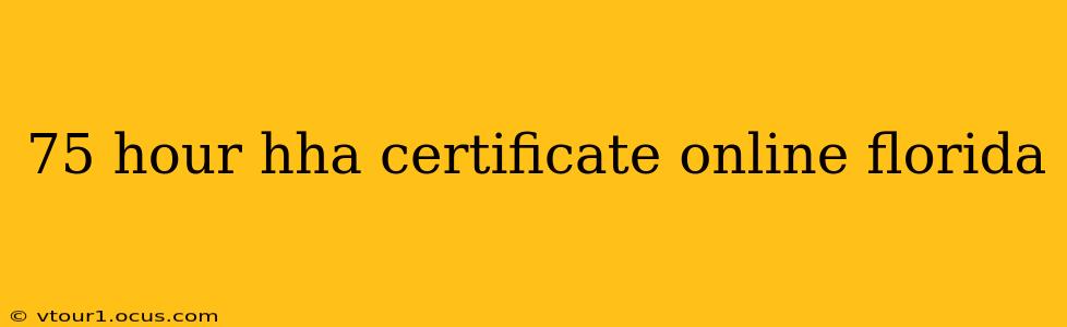 75 hour hha certificate online florida