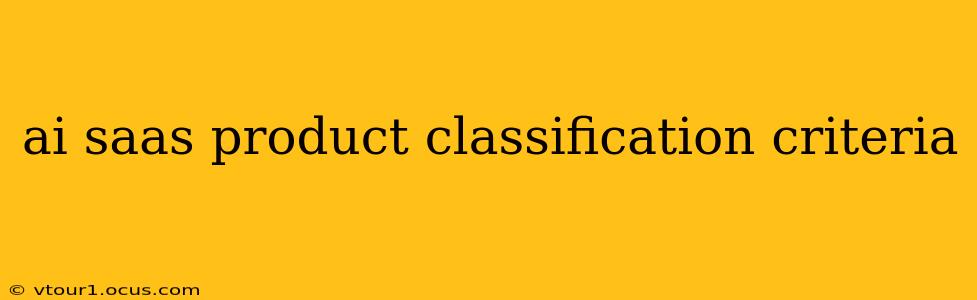 ai saas product classification criteria