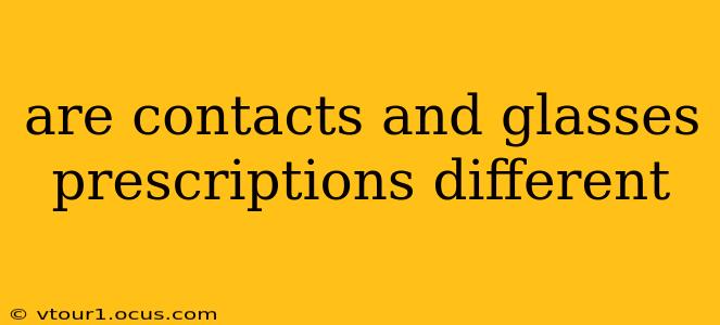 are contacts and glasses prescriptions different