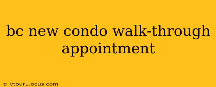 bc new condo walk-through appointment