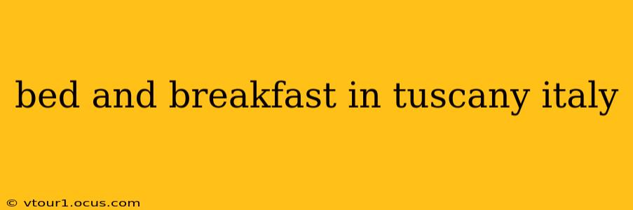 bed and breakfast in tuscany italy