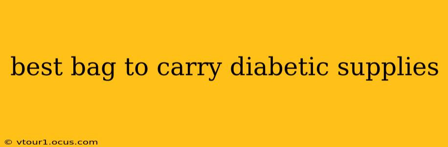 best bag to carry diabetic supplies