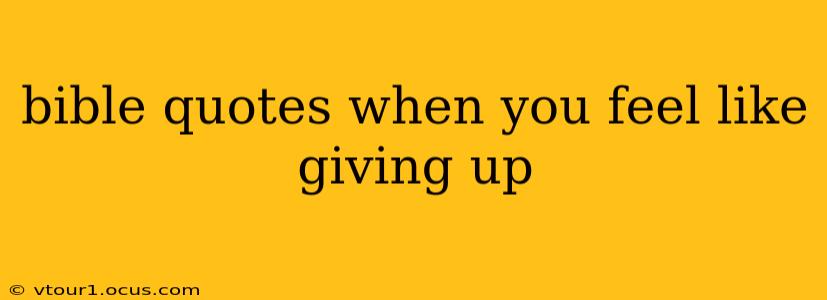 bible quotes when you feel like giving up