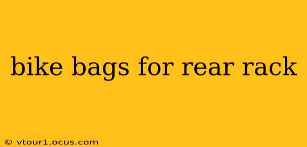 bike bags for rear rack