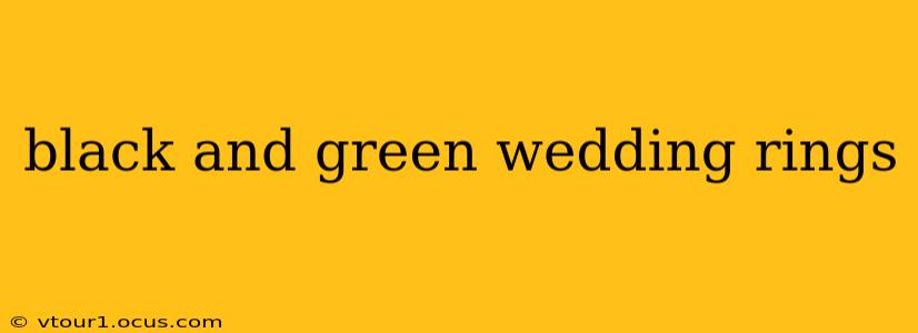 black and green wedding rings