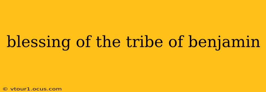 blessing of the tribe of benjamin