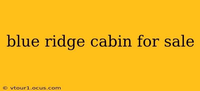 blue ridge cabin for sale