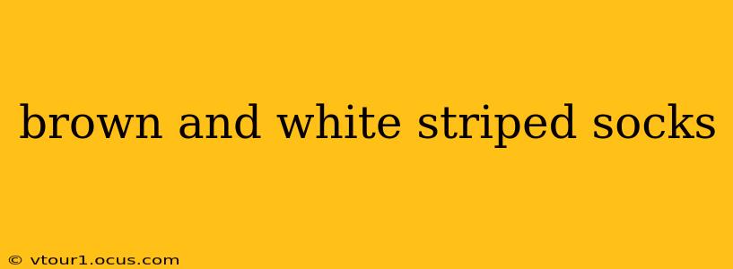 brown and white striped socks