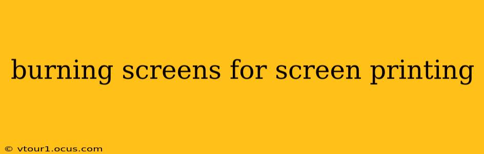 burning screens for screen printing