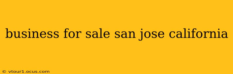 business for sale san jose california