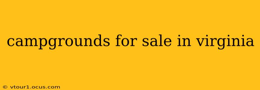 campgrounds for sale in virginia