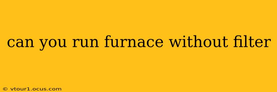 can you run furnace without filter