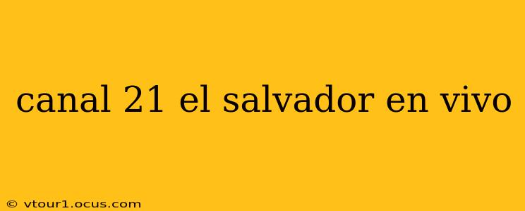 canal 21 el salvador en vivo