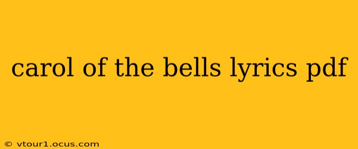 carol of the bells lyrics pdf