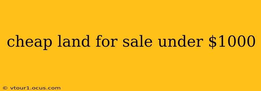 cheap land for sale under $1000