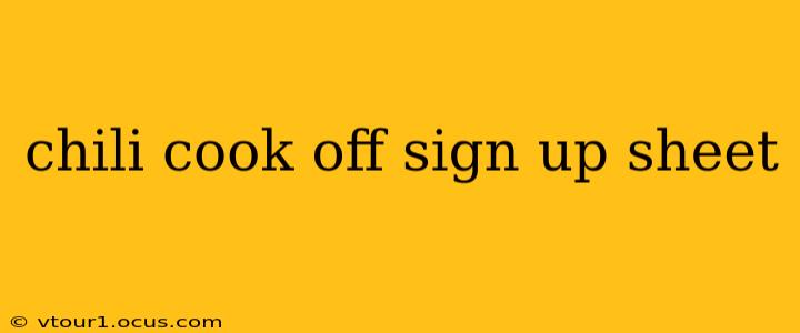 chili cook off sign up sheet