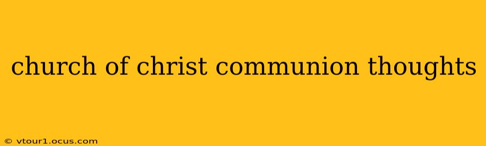 church of christ communion thoughts