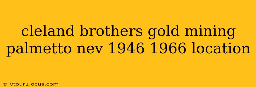 cleland brothers gold mining palmetto nev 1946 1966 location