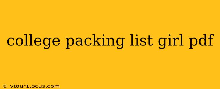 college packing list girl pdf