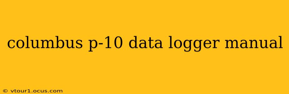 columbus p-10 data logger manual