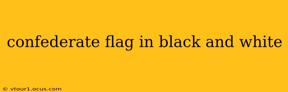 confederate flag in black and white