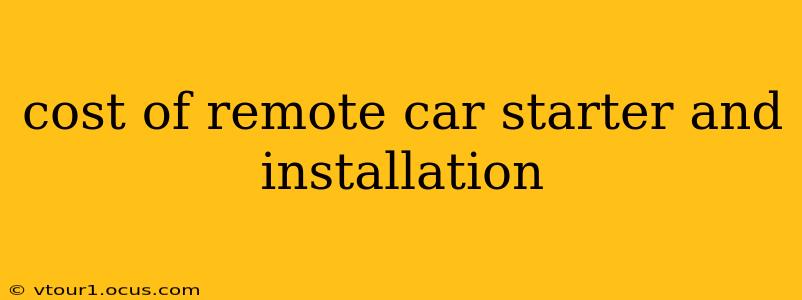 cost of remote car starter and installation