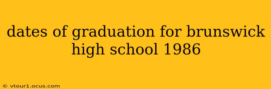 dates of graduation for brunswick high school 1986