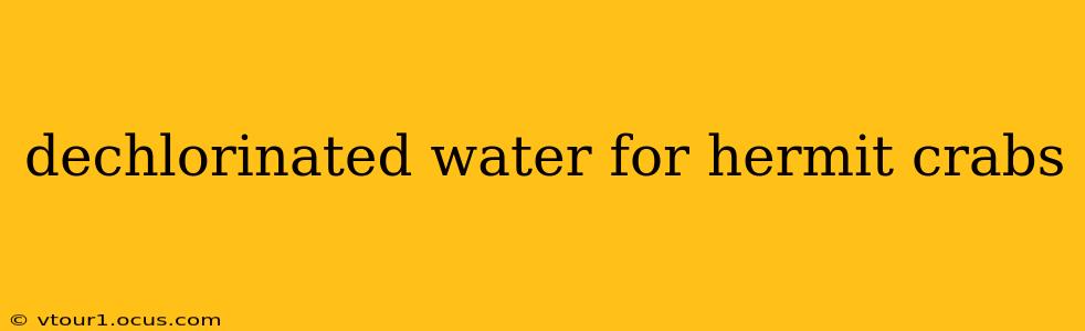 dechlorinated water for hermit crabs
