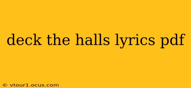 deck the halls lyrics pdf