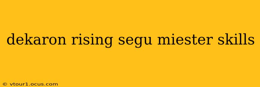 dekaron rising segu miester skills