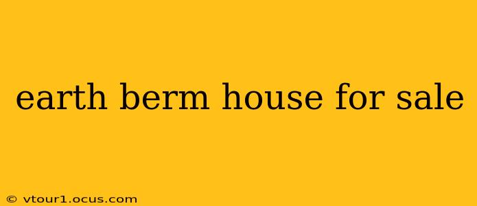 earth berm house for sale