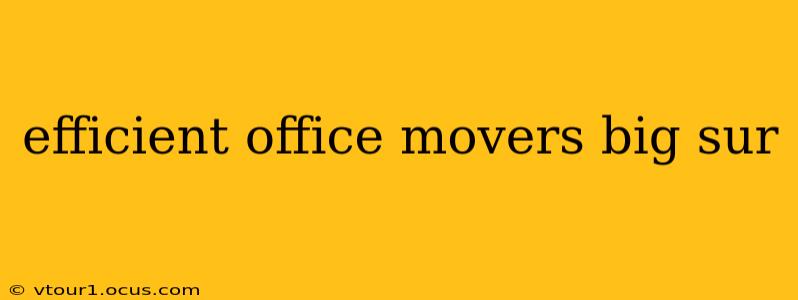 efficient office movers big sur