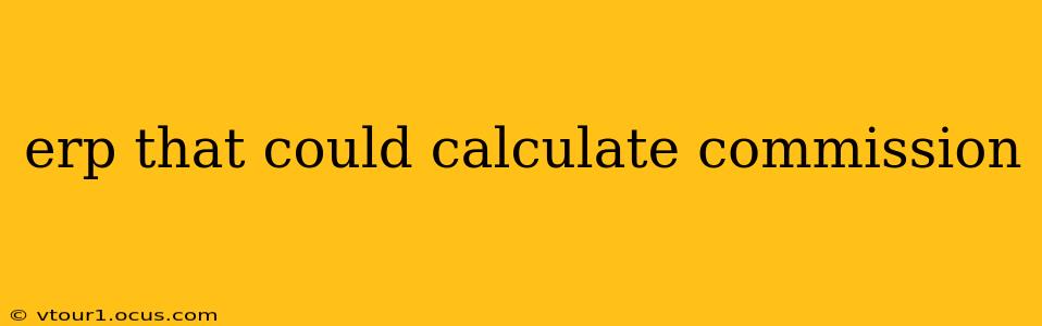 erp that could calculate commission