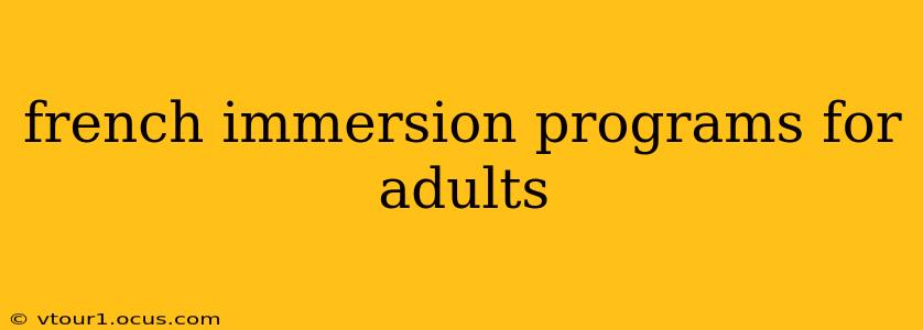 french immersion programs for adults