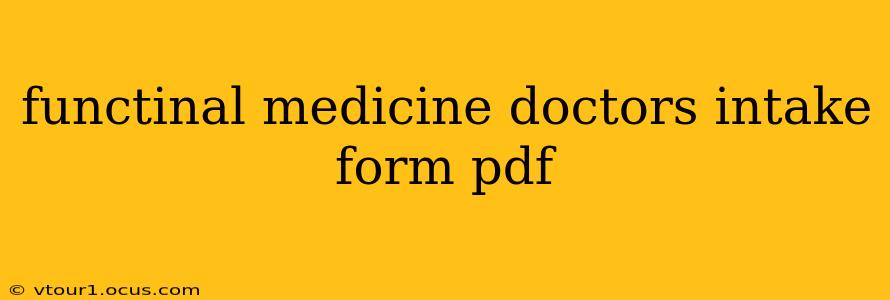 functinal medicine doctors intake form pdf