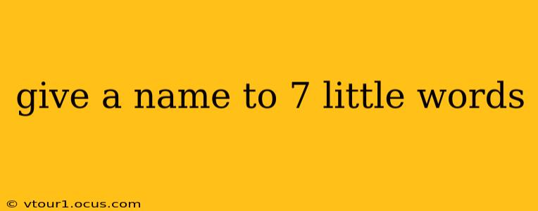 give a name to 7 little words