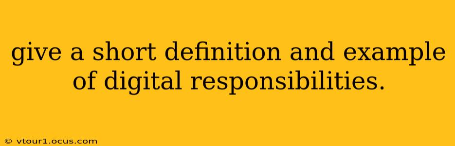 give a short definition and example of digital responsibilities.