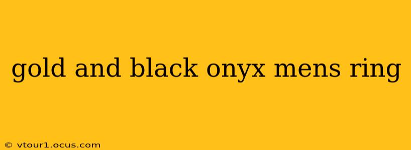 gold and black onyx mens ring