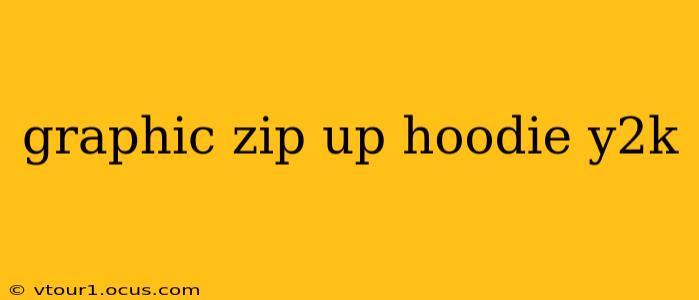 graphic zip up hoodie y2k