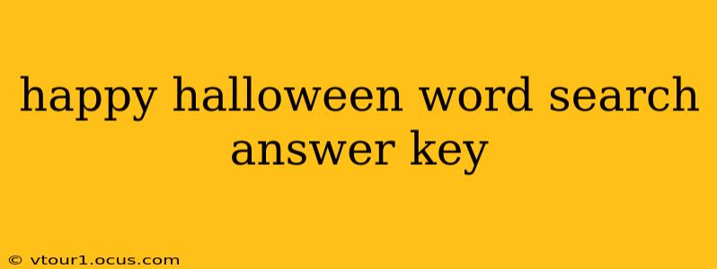 happy halloween word search answer key